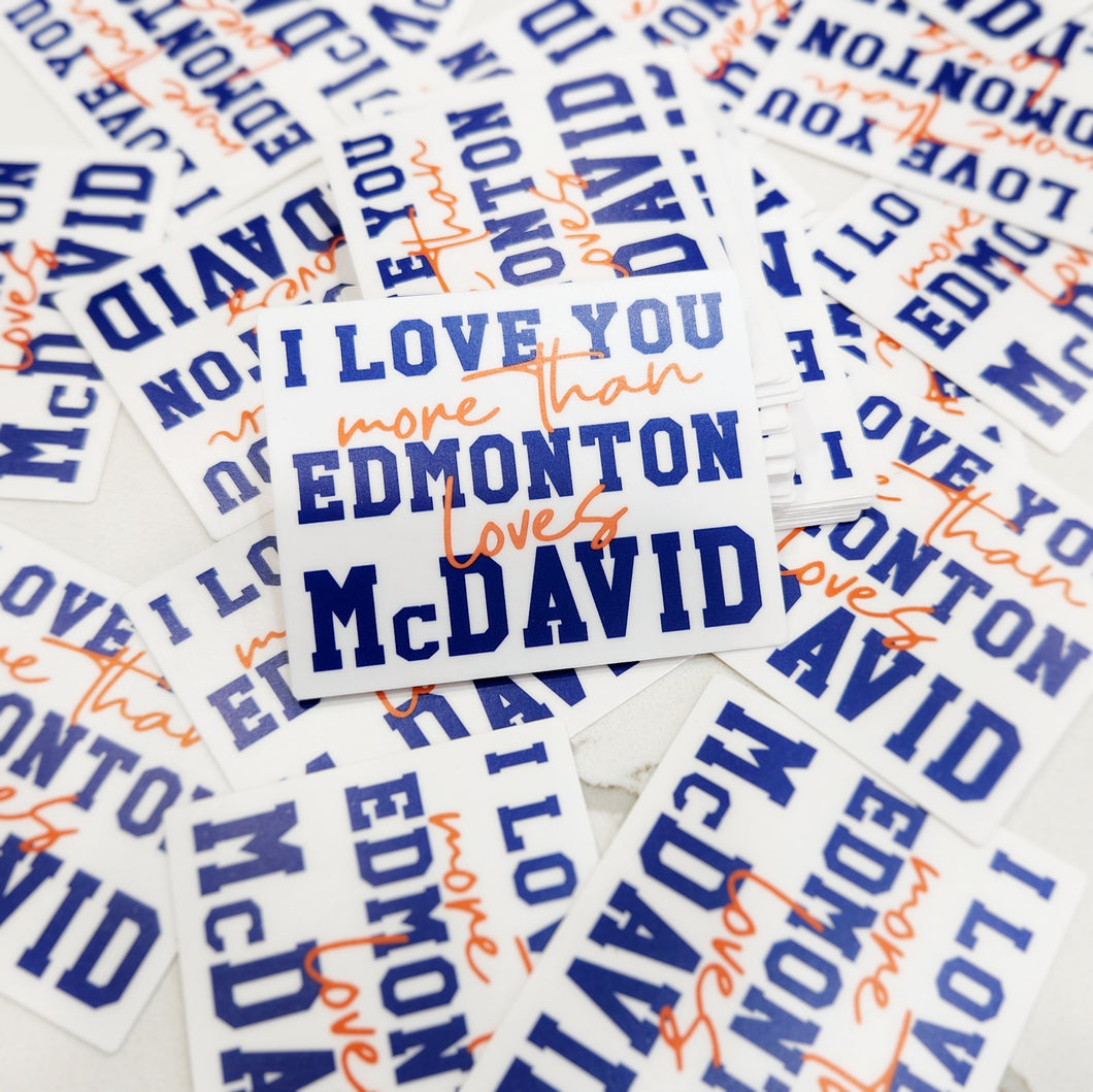 Edmonton Loves McDavid | Vinyl Sticker